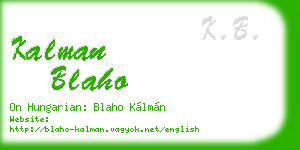kalman blaho business card
